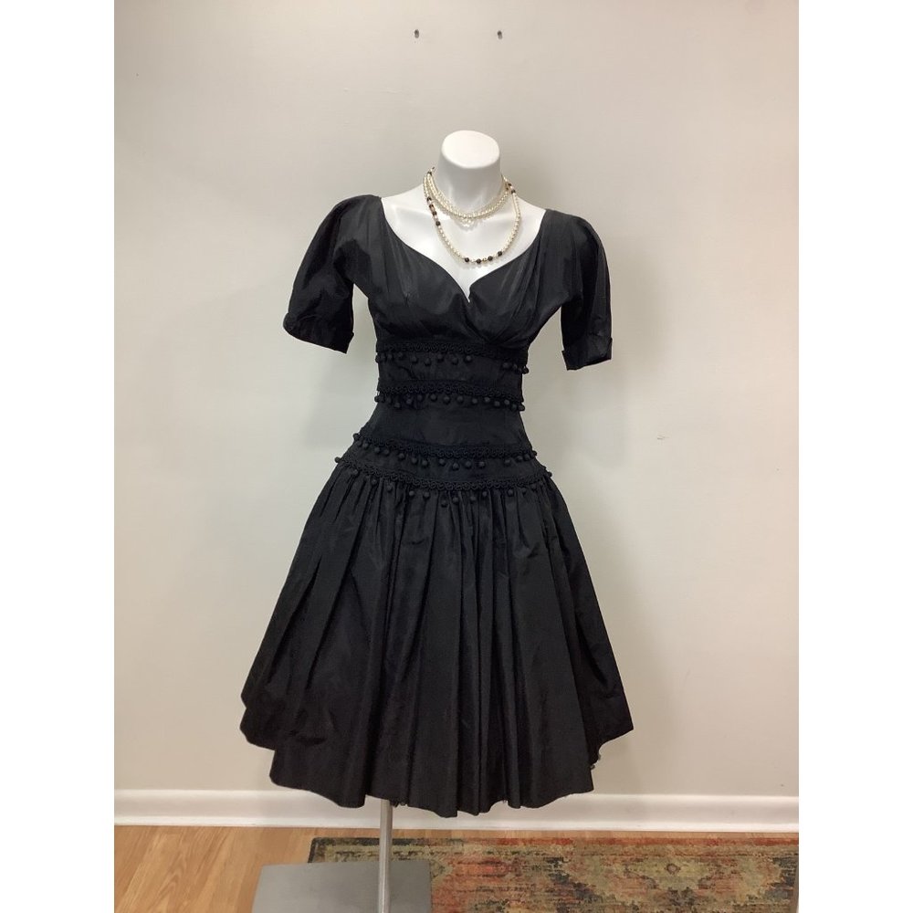1950s Suzy Perette Black Gown Cocktail Dress - image 1